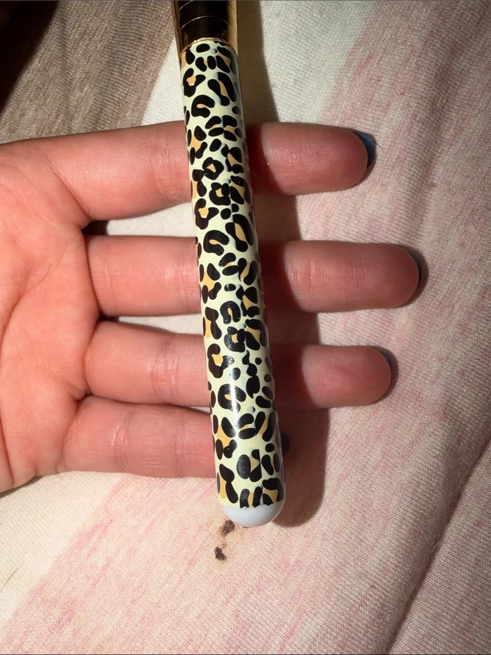 Leopard-Print Makeup Brush and Peach Sponge Set - Women Makeup